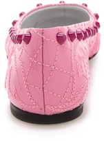 Thumbnail for your product : Versace Quilted Patent Studded Flats