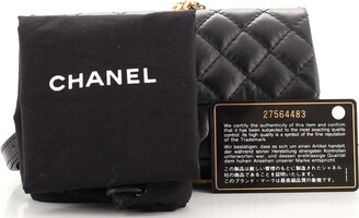 Chanel Black Quilted Metallic Aged Calfskin Belt Bag