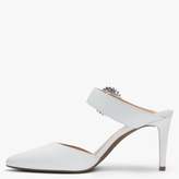 Thumbnail for your product : Michael Kors Viola Flex Optic White Leather Embellished Mules
