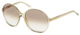 Thumbnail for your product : Saint Laurent dark yellow acrylic oversized round frame sunglasses