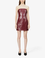 Thumbnail for your product : Rotate by Birger Christensen Herla strapless faux-leather mini dress