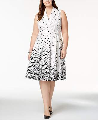 Anne Klein Plus Size Dot-Print Wrap Dress