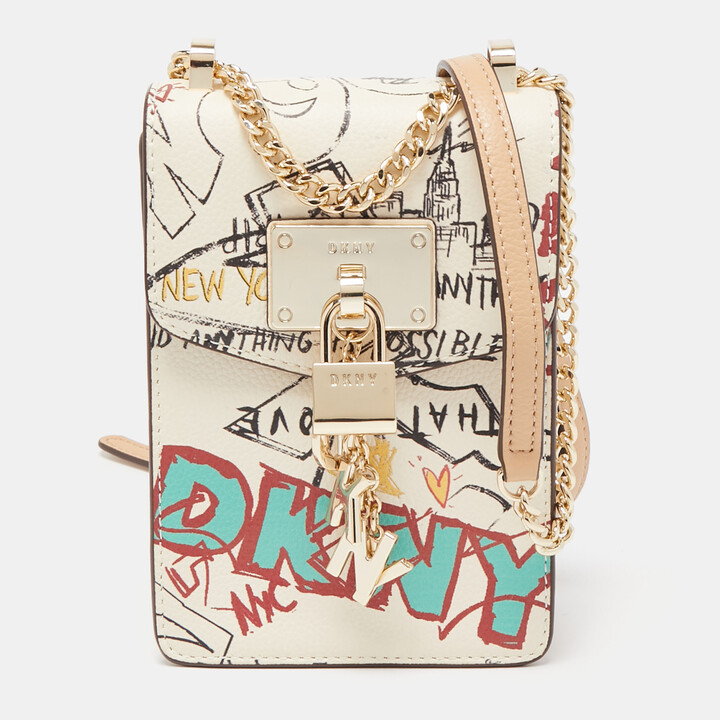 DKNY Multicolor Printed Leather Elissa Phone Crossbody Bag - ShopStyle
