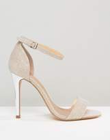 Thumbnail for your product : True Decadence Pink Glitter Barely There Heeled Sandals