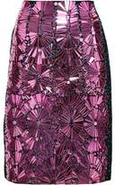 Thumbnail for your product : Maison Margiela Appliqued Cotton And Silk-blend Skirt