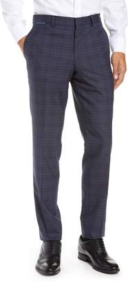 Ted Baker Reese Flat Front Check Wool Trousers