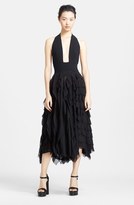 Thumbnail for your product : Michael Kors Ruffle Silk Chiffon Midi Length Halter Dress