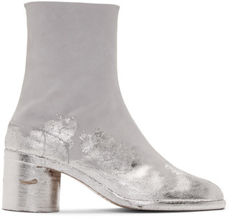 margiela tabi boots silver