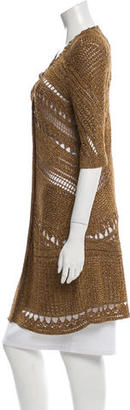 Diane von Furstenberg Crochet Three-Quarter Sleeve Cardigan