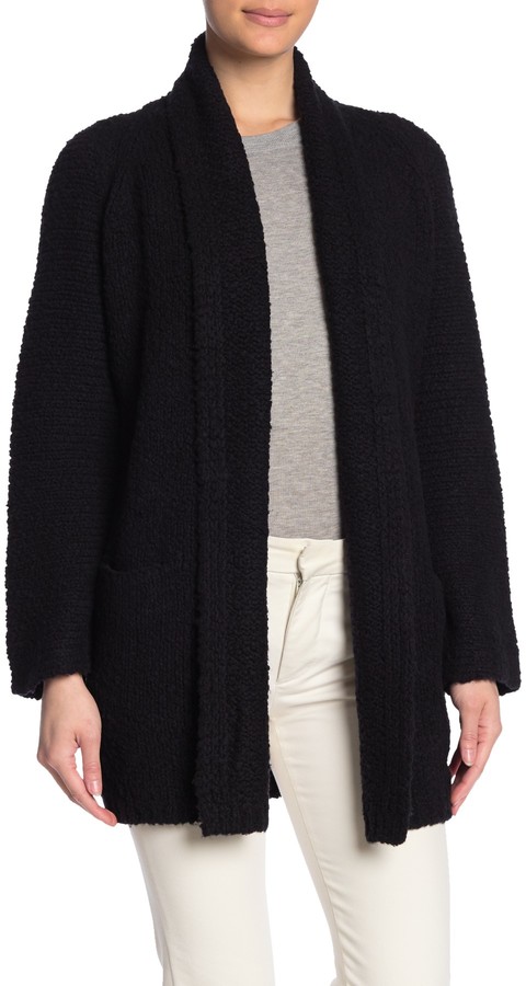 vince textured open cardigan