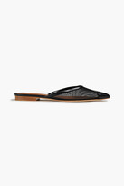 Thumbnail for your product : Malone Souliers Vona 2 leather-trimmed mesh slippers