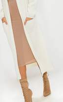 Thumbnail for your product : PrettyLittleThing Cream Pocket Front Maxi Cardigan