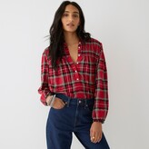 Thumbnail for your product : J.Crew Ruffleneck cotton flannel popover in Good Tidings plaid