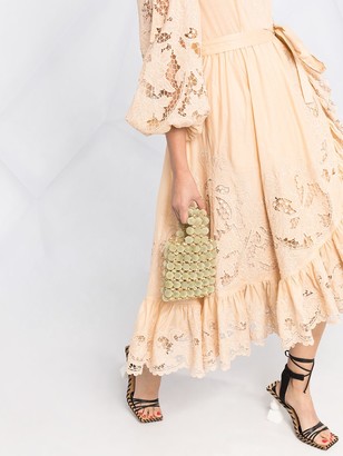 Zimmermann Belted Lace-Panelled Midi Dress