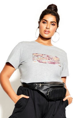 City Chic Couture Tee - charcoal