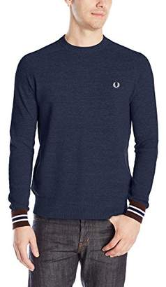 Fred Perry Men's Textured-Yarn Pique Crew-Neck Sweater