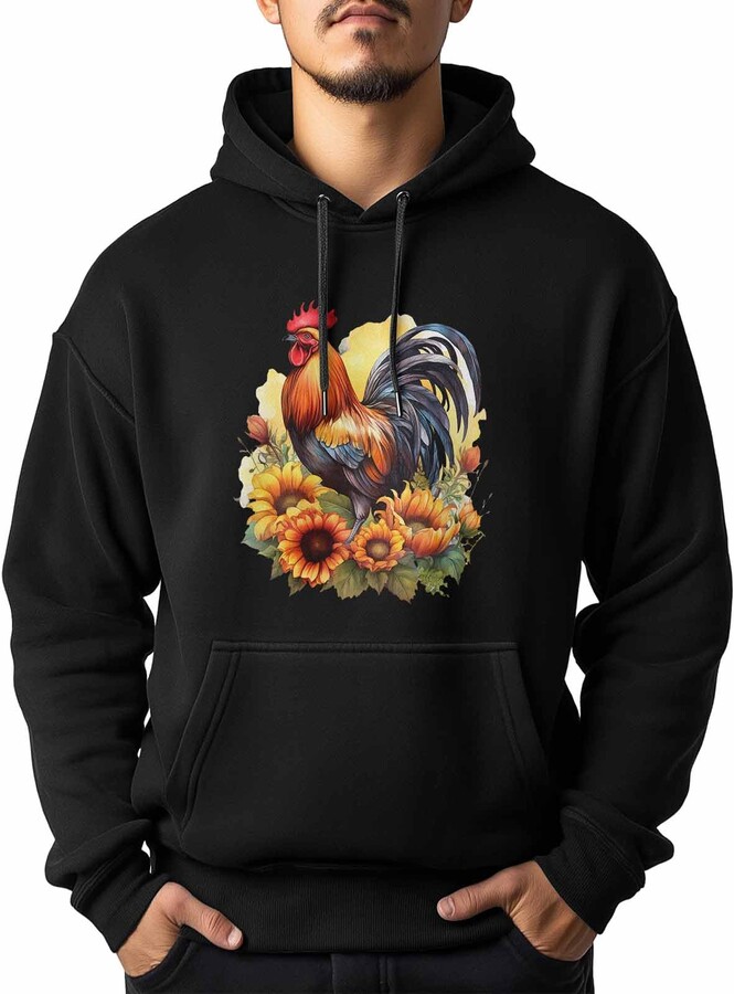 HIDIAEOI Rooster Farm Hoodie for Men