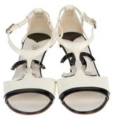 Thumbnail for your product : Chanel Patent Leather CC Wedge Sandals