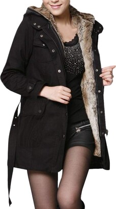 JERFERR Women Warm Slim Thick Jacket New Overcoat Winter Outwear Hooded Zipper Coat