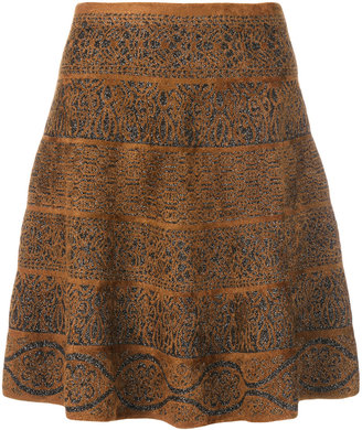 D-Exterior D.Exterior patterned flare skirt