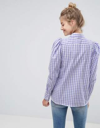 ASOS Maternity Gingham Shirt With Exaggerated Sleeve