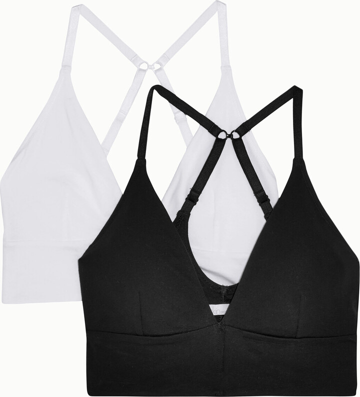Skin + Net Sustain Helen Set Of Two Organic Pima Cotton-blend Jersey Soft-cup Triangle Bras - Black