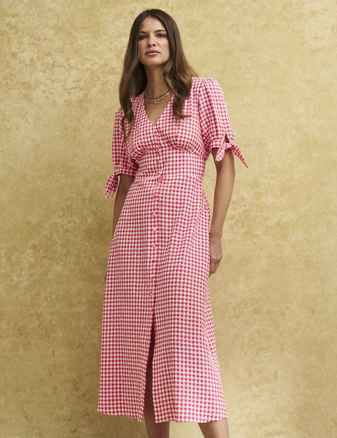 New Look Pink Gingham Dress 2026.Nobody's Child Pink Gingham Check Alexis Midi Dress - ShopStyle