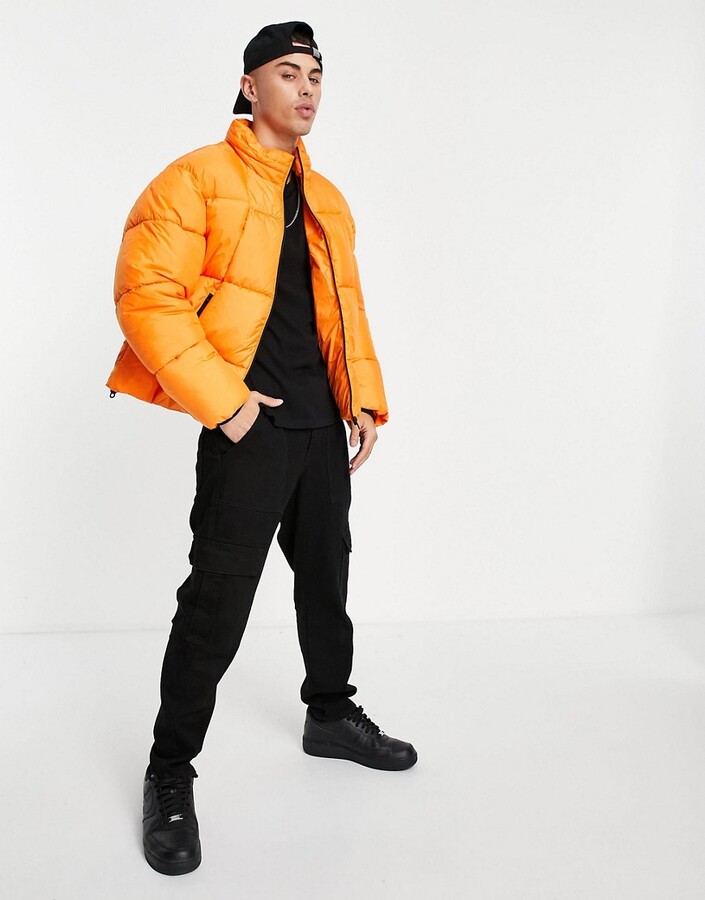 orange mens puffer jacket