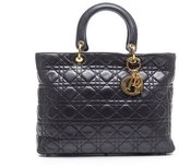 Thumbnail for your product : Christian Dior Pre-Owned Black Lambskin Large Lady Large Tote Bag
