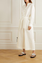 Thumbnail for your product : Mara Hoffman + Net Sustain X Lg Electronics Mandra Belted Crinkled Organic Cotton Jumpsuit - Cream