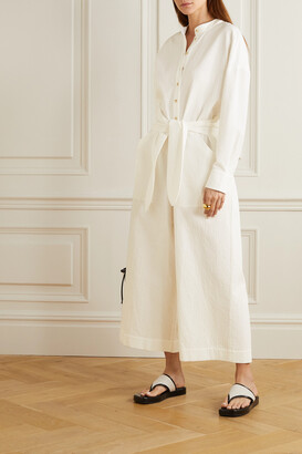 Mara Hoffman + Net Sustain X Lg Electronics Mandra Belted Crinkled Organic Cotton Jumpsuit - Cream