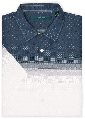 Perry Ellis Slim Fit Short Sleeve Mini Dot Print Shirt