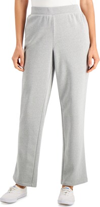 Karen Scott Fleece Knit Mid-rise Solid Pull-On Pants, Created for Macy's