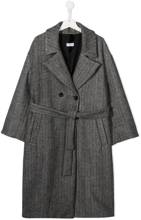 MonnaLisa TEEN herringbone coat - ShopStyle Girls' Outerwear