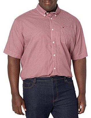 Tommy Hilfiger Men's Big & Tall Short Sleeve Button Down Shirt in Custom  Fit - ShopStyle