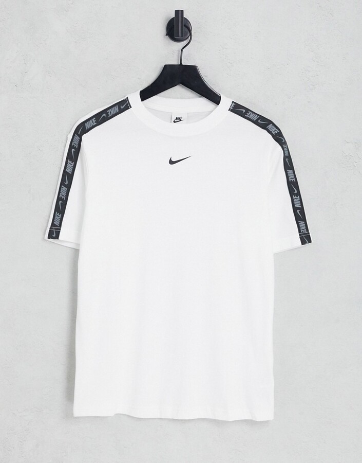 Nike Repeat Tape boyfriend t-shirt in white - ShopStyle
