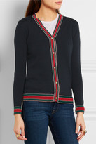 Thumbnail for your product : Gucci Striped Wool Cardigan - Navy