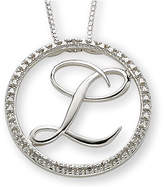 Thumbnail for your product : FINE JEWELRY Personalized Diamond-Accent Circle Initial Pendant Necklace