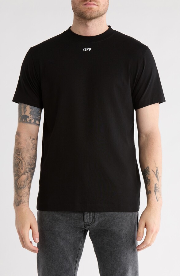 Off-White Slim Fit Logo Cotton Graphic T-Shirt