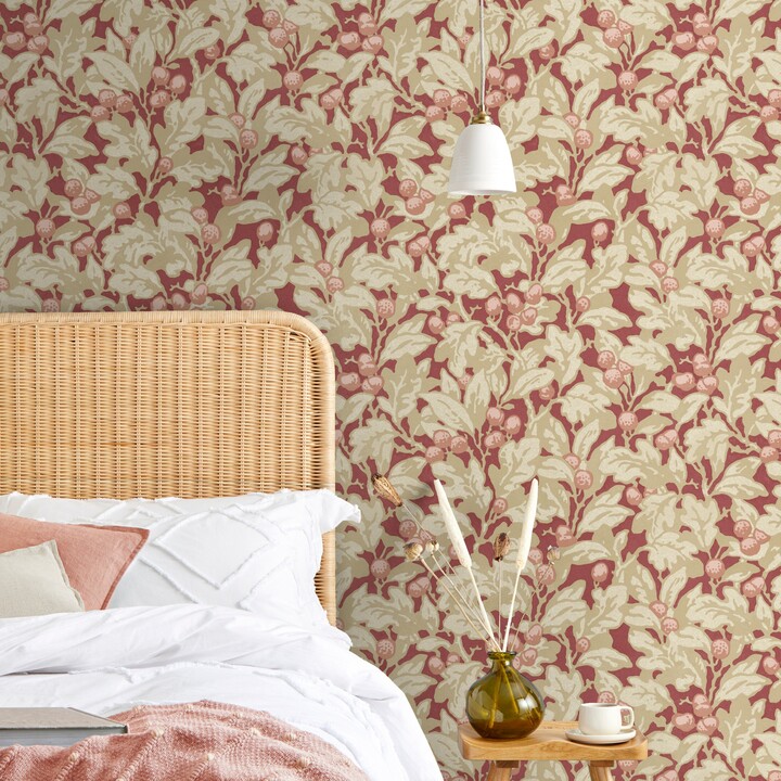 Dunelm Arts and Crafts Leaf Russet Wallpaper Brown/Cream ShopStyle