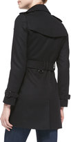 Thumbnail for your product : Burberry Double-Breasted Wool Trench Coat, Black