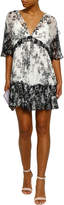 Thumbnail for your product : Lover Ruffled Printed Silk-georgette Mini Dress