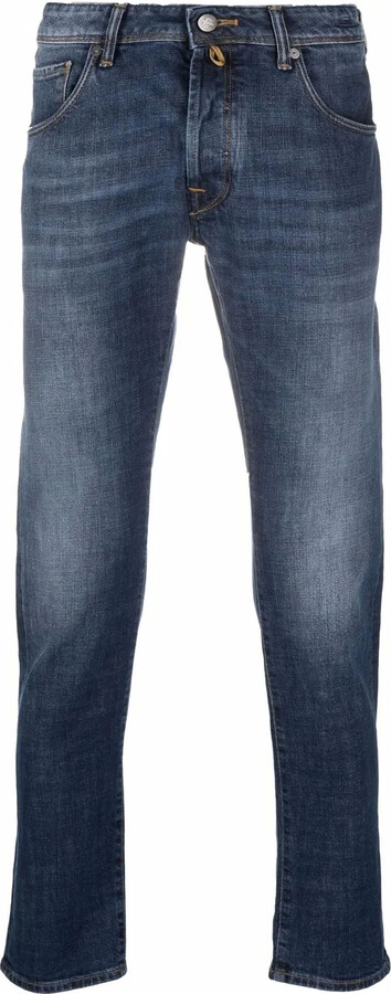 Incotex Low-Rise Straight-Leg Jeans