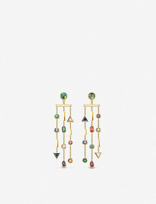 Thomas Sabo Paradise Cascade 18ct yellow gold-plated and jewel earrings