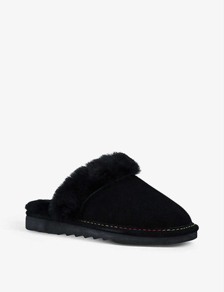 Kurt Geiger Cosy suede and faux-shearling slippers
