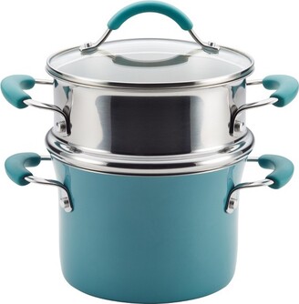 Rachael Ray 3 Quart Covered Multi-Pot Set with Steamer - Agave Blue