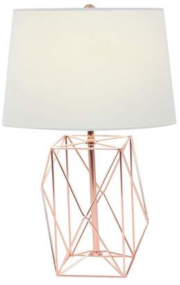 UMA White/Copper Geometric Wire Table Lamp