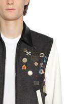 Thumbnail for your product : DSQUARED2 Felt & Leather Bomber W/ Denim Back