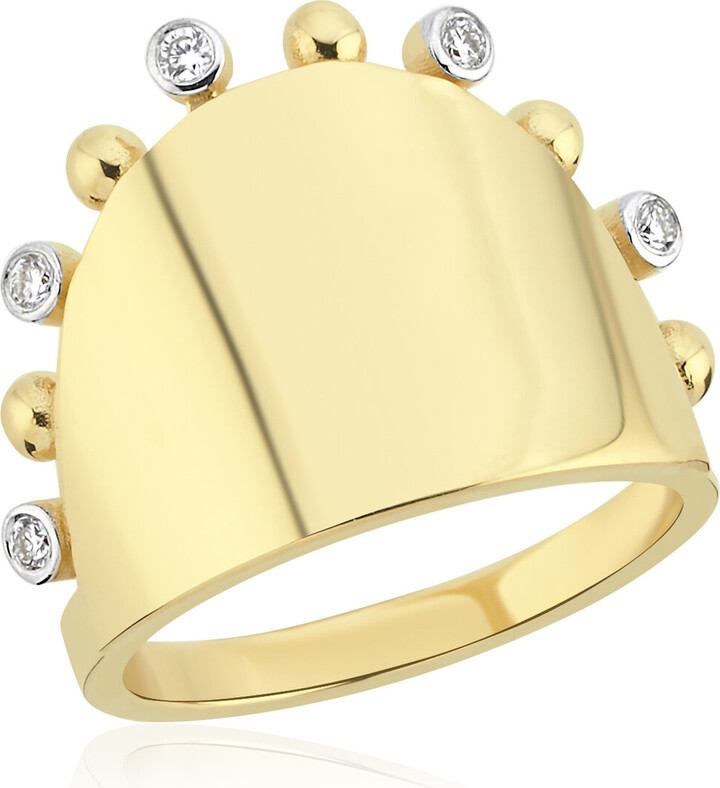 CHARMS COMPANY 14K Yellow Gold Diamond Ring