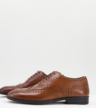 wide fit brown brogues